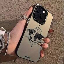 Estuche de teléfono negro con patrón de mapa del mundo vibrante compatible con modelos de for compatible con fundas para iphone 11/11 pro/11 pro max/12/12 pro/12 pro max/13/13 pro/13 pro max/14/14 pro/14 pro max/15/15 pro/15 pro max/16/16 pro/16 pro max/17/17 pro/17 pro max - Estilo (1 pieza) - Ver 2