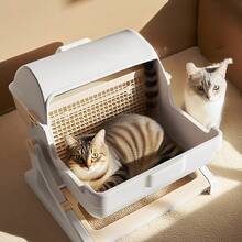 Halbautomatische Katzentoilette - Schnelle Reinigung, Luxus und Komfort für Ihr Haustier - Beige - Übersicht 4