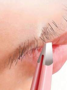 1pc Precision Slanted Tweezers, Stainless Steel Sturdy Handle, Suitable For Eyebrow Trimming, Facial Hair Removal, Debris And Ingrown Hair Removal, Non-Slip Handle, Easy To Remove Fine Hair, Durable Anti-Rust, Suitable For Eyebrow Shaping, Facial Depilation, Daily Skincare, Travel, Hair Salon, Home Beauty, Summer Care, Women's Birthday, Mother's Day, Christmas Gift, Essential Beauty Tool For Makeup Enthusiasts, Pink - Multicolor - View 3