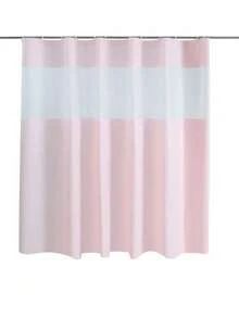 Solid Color Patchwork Shower Curtain, Waterproof Mildew-Proof Bathroom Partition Curtain With Hooks, No Drilling Required Shower Curtain - A - View 4