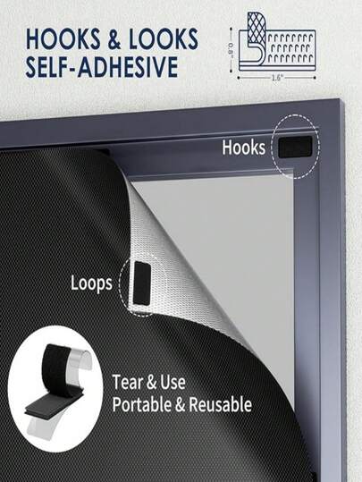 A Blackout Curtain That Can Be Customized According To Individual Size, Equipped With Hook And Loop, Is A Temporary Blackout Curtain, An Efficient Blackout Curtain, Featuring An Efficient Blackout, Heat Insulation And UV Protection Curtain, Full Blackout Curtain Fabric, Installation Does Not Require Drilling, Suitable For Bedroom And Window Blackout, And Easy To Install.
