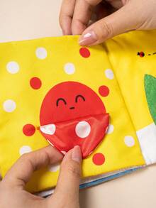1pc Infant Early Education Cloth Book, Suitable For Grasping Practice, Color Recognition And Tactile Games, Baby Sensory Touch Interactive Activity Book - Multicolor - View 5