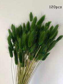 60/120/240 件装，波西米亚风格人造花卉摆件 - 兔尾芦苇草 - 多色，蒲公英花 - 适用于家居、婚礼、办公室、咖啡馆装饰 - 情人节和母亲节礼物 - 深綠色 - 查看 3