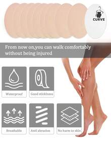 10pcs Invisible Anti-Chafing Underwear Patches - Breathable Non-Woven Fabric Anti-Chafing Patches Suitable For Inner Thighs And Calves, Seamless Sweat-Proof, Suitable For Summer, Running, Wearing Skirts - Multicolor - View 5