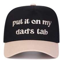 1 pieza Gorra de camionero "Ponlo en la cuenta de mi papá" para mujer, gorra de béisbol personalizada con bordado de letras, gorra de cinco paneles de moda urbana, gorra casual de protección solar para primavera, otoño, viajes, playa, vacaciones, festivales - Multicolor - Ver 9