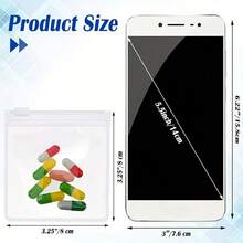 5/10/20Pcs Self-Sealing Medicine Storage Bags With Zipper, Reusable Clear Plastic Pill Bags, Portable Travel Medical Organizer Pouches, Multipurpose Storage For Jewelry, Small Gadgets & Daily Accessories - Multicolor - View 2