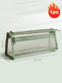 1 hộp đựng bút học sinh dung tích lớn, kiểu dáng tối giản, thanh lịch, có lớp lót trong suốt, thích hợp cho kỳ thi đại học, học tập, văn phòng phẩm, đồ dùng học tập và mùa tựu trường. - Nhiều màu - Xem 12