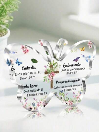 1 món quà acrylic Cơ Đốc giáo Tây Ban Nha - Quà tặng tôn giáo truyền cảm hứng với các câu Kinh Thánh và lời cầu nguyện, chặn giấy kỷ niệm đức tin dành cho phụ nữ, quà tặng trang trí nhà cửa, quà sinh nhật, đồ trang trí bàn làm việc, vật kỷ niệm và chặn giấy cho bàn làm việc, kệ sách tại nhà, quà tân gia, trang trí văn phòng, không gian sống sang trọng, tiệc tùng thành thị, trang trí thời trang, đồ trang trí bàn kỷ niệm dành cho nam nữ, đồ trang trí bàn làm việc sáng tạo, trang trí nhà cửa, đồ gia dụng, đồ trang trí bàn làm việc, trang trí phòng ngủ, trang trí phòng tắm.