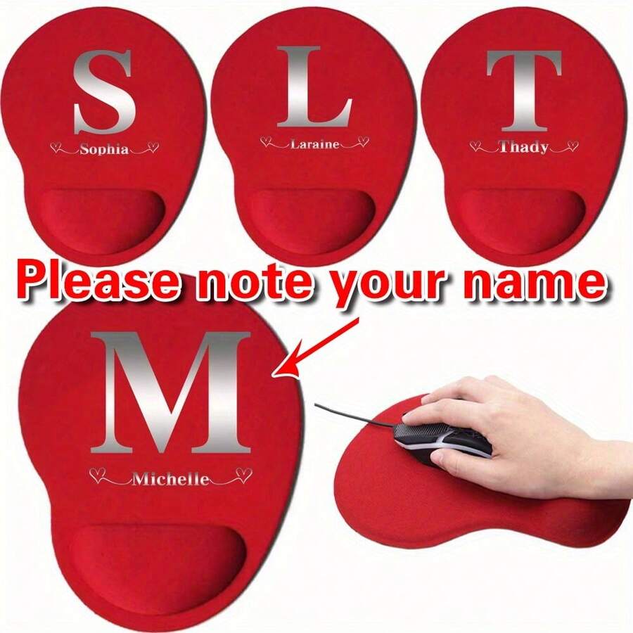 Personalized Custom Name Mouse Pad - High-End Durable Office & Gaming Desk Mat With Ergonomic Wrist Rest, Customizable Text & Symbols, Wear-Resistant Surface, Suitable For PC & Laptop, Minimalist Design, Premium Quality, Remote Work Essential, Smooth Touch, Must-Have For Tech Enthusiasts - Multicolor - View 1