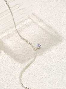 1pc Fashionable Water Drop Pendant Anklet Suitable For Women's Daily Wear - Silver - View 3