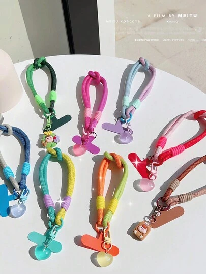 2026 New Heart Decor Phone Lanyard, Wrist Strap, Short Phone Chain Accessory, Colorful Handmade Phone Case Short Hanging Rope, Universal Versatile Short Rope Wrist Strap Dopamine Heart Pendant, Suitable For IPhone/Android Smartphones, Suitable For Outdoor, Travel, Photography, Can Be Hung On Phone Case, Gift For Friends, Family, Mother's Day