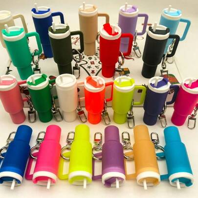 1/6 chiếc móc khóa hình cốc nước mini có thể tháo rời - Giá đựng son môi, mặt dây chuyền ba lô, phụ kiện dự tiệc