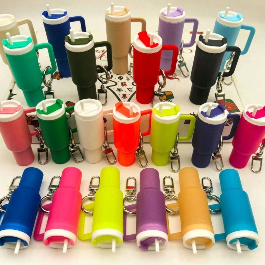 1/6 chiếc móc khóa hình cốc nước mini có thể tháo rời - Giá đựng son môi, mặt dây chuyền ba lô, phụ kiện dự tiệc - 1 cái (màu ngẫu nhiên) - Xem 1