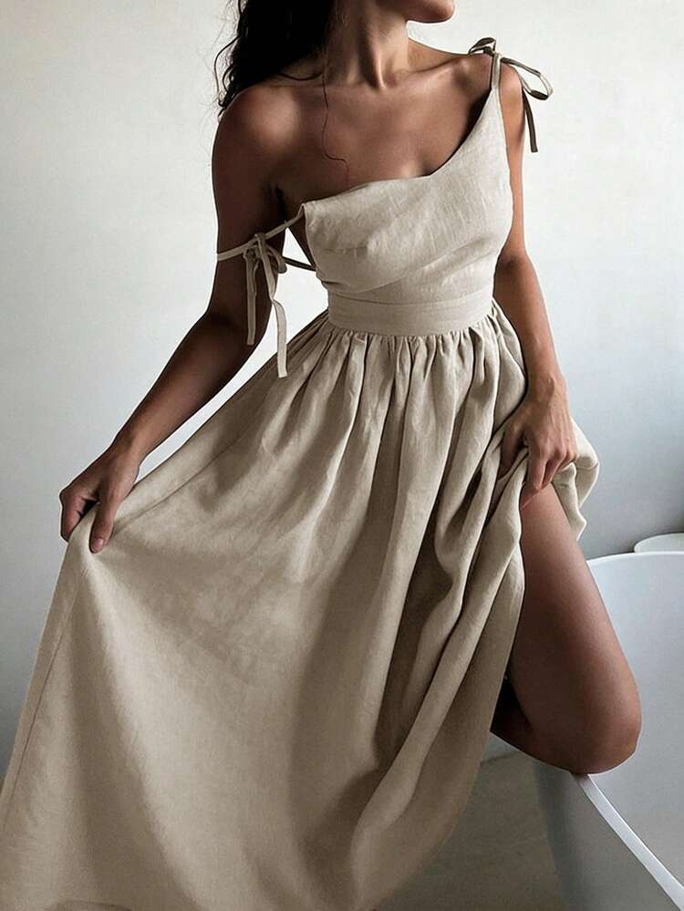 casual off the shoulder midi dress Off The Shoulder Midi Dress Large / White