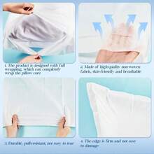 1 cái/10 cái/20 cái Vỏ gối dùng một lần, dày dặn và thoáng khí, thích hợp cho du lịch, khách sạn, thẩm mỹ viện và sử dụng tại nhà. - Nhiều màu - Xem 5