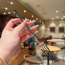 2/6/12/24件套不锈钢叉勺，银色餐具，高品质不锈钢燕麦勺、咖啡勺、酸奶勺、沙拉叉，优雅银色餐具，适用于家庭/厨房/餐厅/咖啡馆，可用洗碗机清洗 - 銀色 - 查看 3