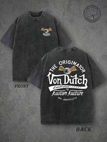 The Originator Vons Dutchs Kustom Kulture 1929 Retro Washed T-Shirt, Double-Sided Print, Premium Pure Cotton Casual Streetwear, Perfect Gift | Exquisite Design |   Loose And Comfortable |   Easy To Match | - màu đen - Xem 7