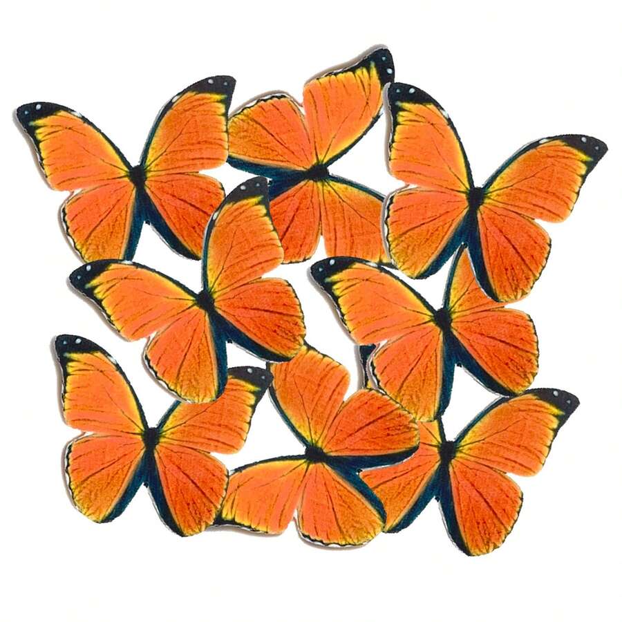 38pcs/114pcs Paper Butterfly Cake Decorations For Wedding Holiday Birthday Party Dessert Multicolor Insertable 38pcs Pack