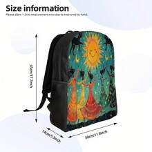 2D Flat Printing Backpack Festival Celebration Backpack The Dancer And The Black Cat In The Sunlight Lightweight Travel & Hiking Shoulder Bag For Men & Women, 2D Flat, Backpack For Women, Backpack For Men, Daily Commute, Casual Daypack, Festival Theme, Artistic Design, Zipper Closure, Lightweight Construction, Stylish Bag, Printed Backpack, Hikers, Urban Commuters - đen - Xem 9
