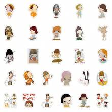 54 Pieces Cartoon Illustration Big-Head Doll Stickers - Hand-Drawn Kids Waterproof Decals For Phones & Skateboards - 54PCS - View 3