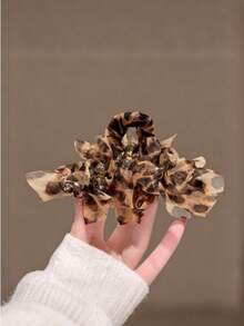 1个2026水晶豹纹发爪夹，高端发爪夹，适合浓密头发，优雅发夹头饰 - 1件 - 查看 8