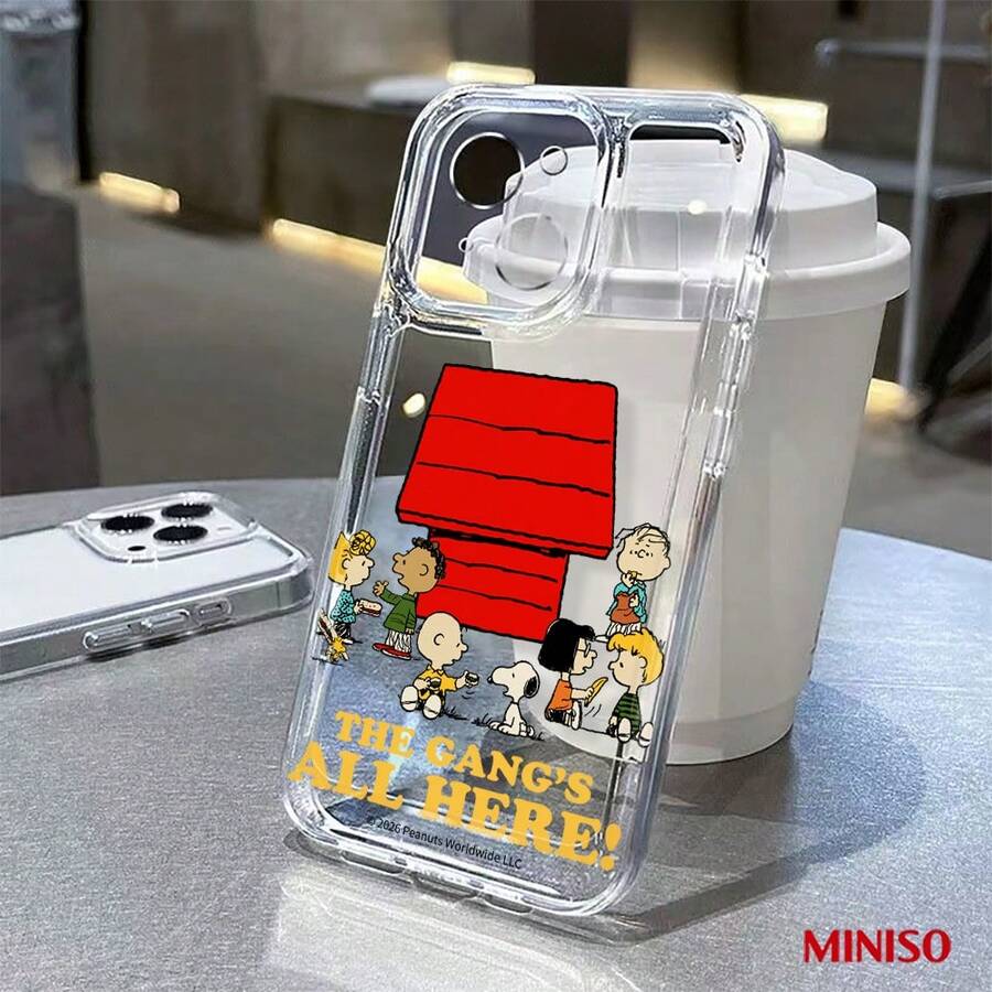 Miniso 名创优品史努比小伙伴们全员到齐透明TPU手机壳，适用于iPhone 17/17 Pro/17 Pro Max/17 Air/16/15/14/13/12/11/X系列，iPhone 17 Pro Max手机壳，iPhone 17 Pro手机壳，iPhone 17手机壳，圣诞礼物，女朋友 - 無色 - 查看 1