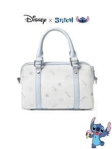 Disney 官方授权 Stitch 联名系列 Charm & Stitch 印花迷你波士顿包 - 卡通印花斜挎包，休闲时尚单肩包，生日礼物 - 彩色 - 查看 6