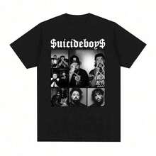 Suicideboy Era Tour Graphics Print T-Shirts For Teen Shirt Tops Harajuku Hip Hop Rock Style T Shirts Unisex Fashion Regular Size Street T Shirt - màu đen - Xem 1