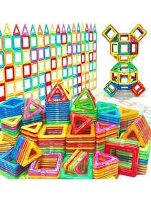 Medium Magnetic Building Blocks Set, Strong Magnet 3D Assembly Blocks, STEM Educational Toy For Children 3 Years And Above, Creative Construction Game, Brain Training Gift For Boys And Girls, Random Colors - Multicolor - View 2