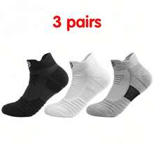 6 Pairs/3 Pairs Men's Professional Sports Socks, Suitable For Spring And Summer, Mesh Breathable Short Socks, For Running, Cycling, Basketball - Multicolor - View 14