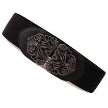 Vintage Metal Buckle Belt, Suitable For Dress Matching - Black - View 11