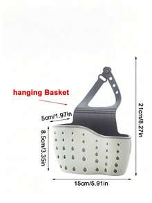 1pc Adjustable Shoulder Strap Sink Hanging Basket With Silicone Storage Box, Drain Rack, Sponge Holder, Faucet Hanging Basket, Kitchen Storage Bag, Suitable For Storing Kitchen Sponges And Rags - Multicolor - View 7