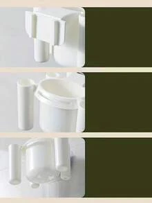 1pc Plastic 5-Slot Toothbrush Holder With Cover, Wall-Mounted Toothbrush Storage Rack Self-Adhesive No Drilling Toothbrush Organizer Box For Toothpaste And Bathroom - Multicolor - View 6