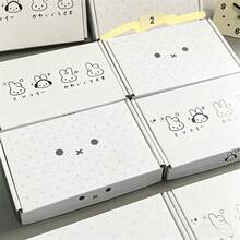 MIFFY 一套/5个米菲卡通兔子礼盒套装，采用各种可爱的兔子图案，装在瓦楞纸板邮箱中，时尚的运输包装盒，礼品包装，收纳盒，是送给米菲爱好者和青少年的理想礼物，充满可爱青春气息的礼品包装 - 彩色 - 查看 7