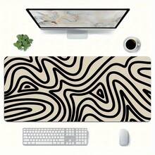 Large HD Modern Line Art Desk Mat & Gaming Mouse Pad - Non-Slip Rubber Base, Rectangular Computer Desk Compatible For Office, Home, PC, Laptop - Abstract //// Line Drawing - Mouse Pad - View 8