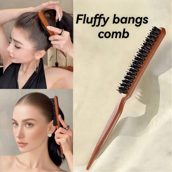 A Three-Row Tail Comb With Bristles Made Of Synthetic Fibers, Designed For Scalp Massage And Hairstyling, Suitable For Styling Regular Hair. This Comb Is Ideal For Various Hair Types And Styles, Perfect For 20 Everyday Scenarios