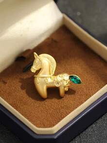 1pc Premium Lapel Pin, High-End Zodiac Animal Brooch, Decorative Accessory For Suits, Scarves, Jackets, Elegant Daily Wear - Multicolor - View 12