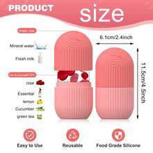 3/1pc Multi-Functional All-Scene Pink Ice Beauty Roller Facial Massage Tool, Premium Reusable Silicone Cold Compress Tool, Suitable For Home Self-Care, Facial And Eye Care, Acne Treatment, Skincare, Facial Gua Sha, Beauty Self-Care Ice Cube Mold - A - View 11