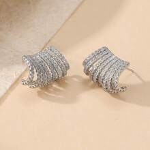 Vintage Fashion Women's Earrings, Elegant Sparkling Cubic Zirconia Jewelry, Suitable For Daily And Holiday Wear, Ideal Gift For Her - Silver - View 5
