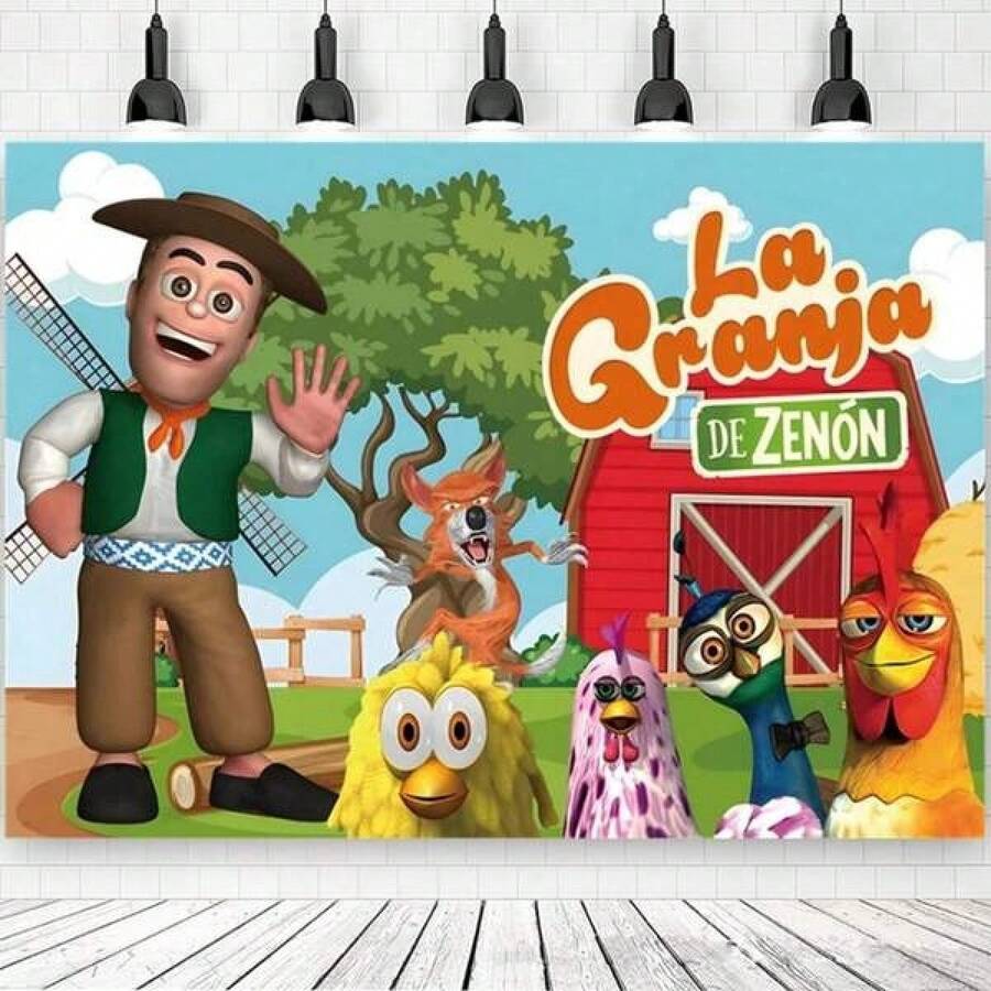 Green Grass Farm Theme Party Background Custom Decorate La Granja De Zenon Backdro Photo Backdrop Kids 1st Birthday Baby Shower - Main Image Style - View 1