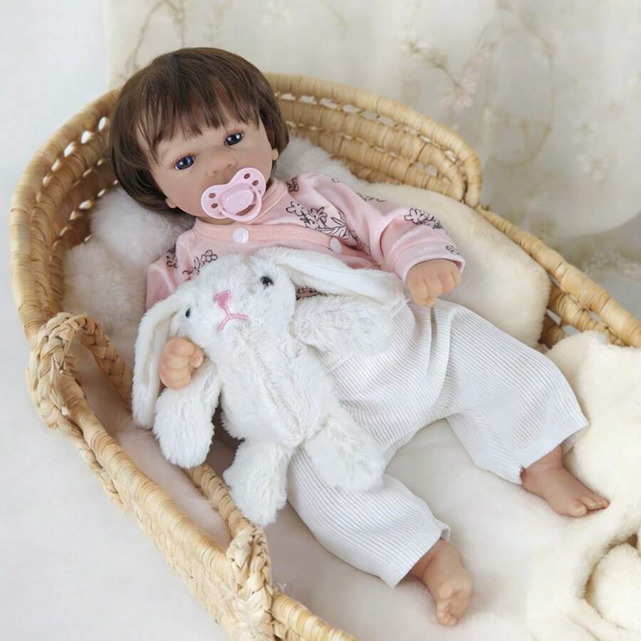 19 Inch Realistic Reborn Doll Soft Cloth Body Simulation Dolls Handmade Toys With Rooted Hair Best Birthday Companion Gift