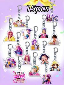 & Sajaboys Anime Acrylic Keychain Charm Double Sided Transparent Bag Pendant For Backpack Phone Car Keys - Multicolor - View 9