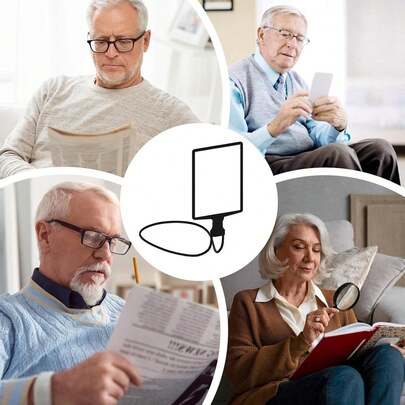 1.8X Lupa de manos libres, lupa de cuello flexible de página completa, lupa de reparación y costura resistente al desgaste para personas mayores con baja visión, lupa de lectura grande, lupa de cuello flexible para reparación resistente al desgaste, lupa de costura para personas mayores con baja visión, lupa de página completa para leer pantallas horizontales y verticales, lupa con batería adecuada para personas mayores