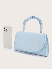 AIBBYDAR Women's Handbag, Mint Blue Velvet Clutch Bag, Fashion Solid Color Handbag For Evening Dress, Suitable For Vacation, Holiday, Business Commute, Versatile Ladies Shoulder Bag, Portable Cosmetic Bag, Wallet, Casual, Minimalist, Ball, Party, Festival Gathering - 薄荷藍 - 查看 3