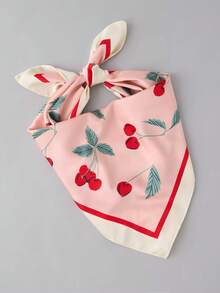 1 chiếc khăn quàng cổ thời trang nữ in họa tiết quả anh đào, khăn/băng đô đa năng dành cho nữ, phù hợp để sử dụng hàng ngày, đi biển, đi nghỉ mát. - Nhiều màu - Xem 2