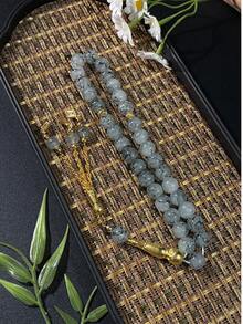 1条穆斯林墨色金色流苏手链，质感奢华的穆斯林念珠，适合日常佩戴和祈祷。 - 彩色 - 查看 2
