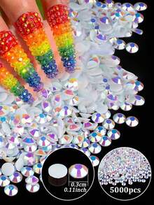 3mm 5000pcs/4mm 4000pcs Resin Rhinestones With Flatback Round Bead Charm Gem Stone Jewelry Diamond For Manicure - Multicolor - View 32