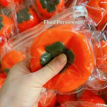 1pc New Creative Simulated Persimmon Squishy Toy, Slow Rebound Stress Relief Squeeze Toy, Interactive Fidget Toy, Perfect Gift For Friends, Birthday, Party, Boys And Girls - Multicolor - View 8