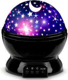 Projector Night Lights Kids, Birthday Gifts 1-4-6-14 Year Old Girl Boy Kids Bedroom, Glow In Dark Stars Moon Child Asleep Peacefully - Hồng - Xem 1