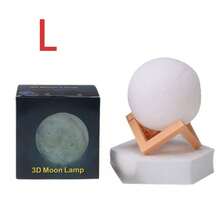 1pc Creative INS Moon Lamp Bedside Table Lamp Bedroom Nightstand Small Night Light Star Projection Dream Light (Plastic Bracket Color Is Random) - White - View 13